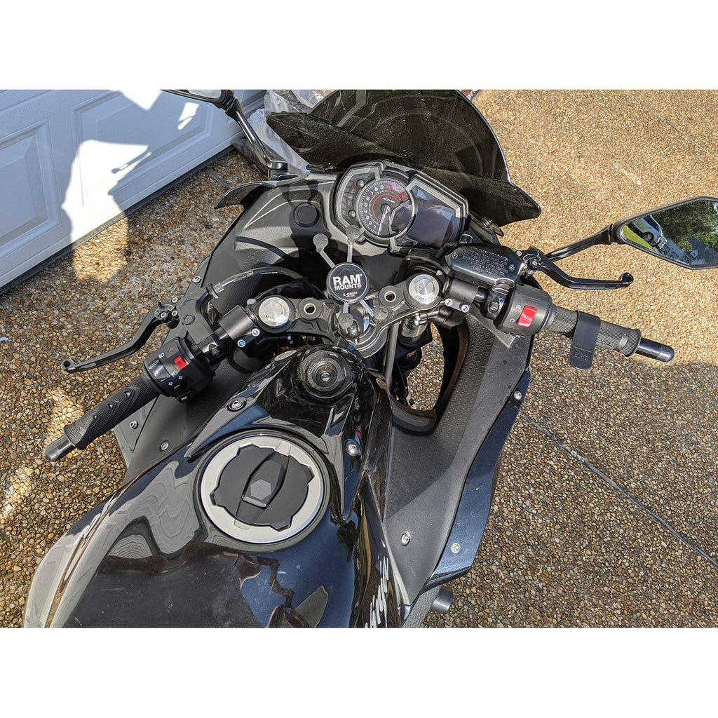 Woodcraft 12-7741-78BK1 Kawasaki Ninja 650, Z650 75MM Rise Side Mount Adjustable Angle Clipon Risers