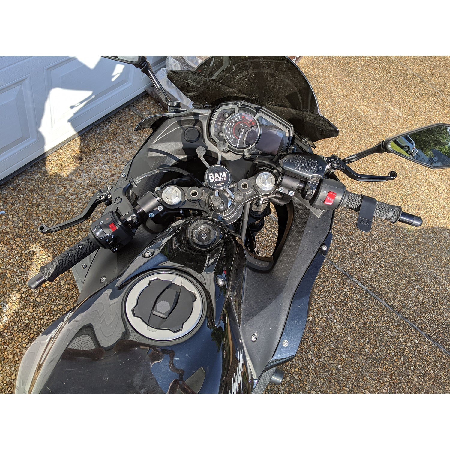 Woodcraft 12-7741-78BK1 Kawasaki Ninja 650, Z650 75MM Rise Side Mount Adjustable Angle Clipon Risers