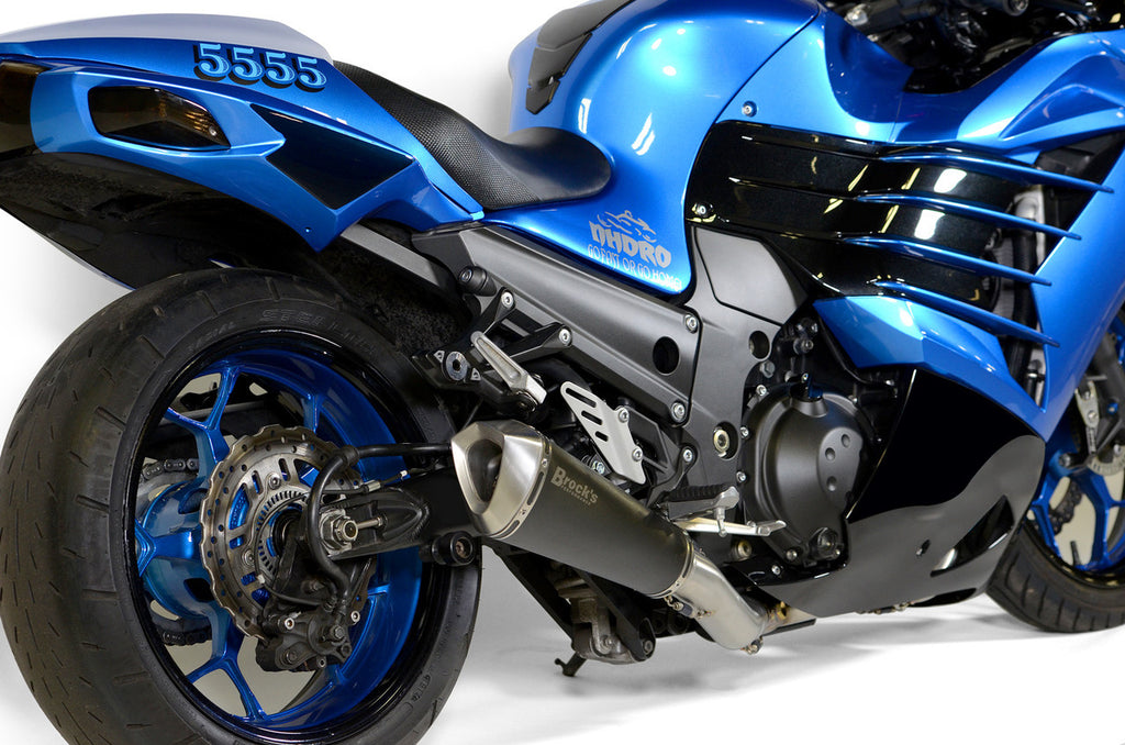 Brock's Performance Predator Full System - Stainless Front Section w/ Electro-Black Muffler ZX-14R (12-25)