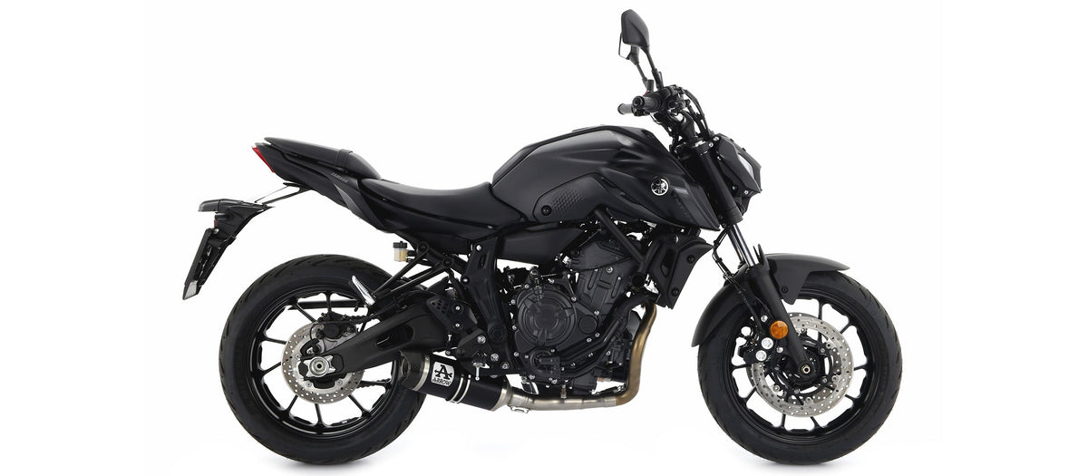 Arrow Thunder Aluminium "Dark" Slip On with Carbon End Cap - Yamaha MT-07