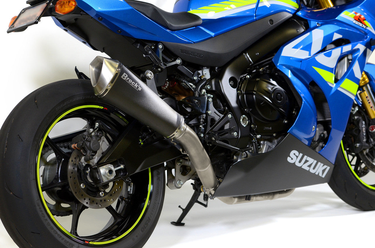 Brock's Performance Predator Full System - Stainless Front Section w/ Electro-Black Muffler GSX-R1000/R (17-25)