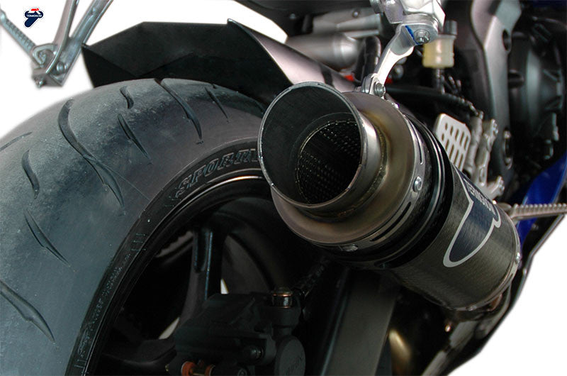 Brock's Performance Termignoni Round Stainless/Carbon GP Style Slip-On YZF-R6 (06-20) (Fits OEM and Y078 Collector)