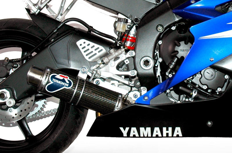Brock's Performance Termignoni Round Stainless/Carbon GP Style Slip-On YZF-R6 (06-20) (Fits OEM and Y078 Collector)