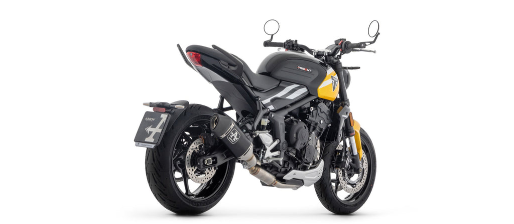 Arrow Homologated Full System with Veloce Aluminium "Dark" Slip On - Triumph Trident 660