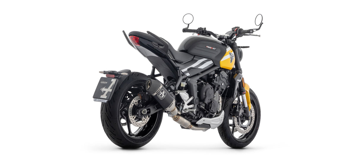 Arrow Homologated Full System with Veloce Aluminium "Dark" Slip On - Triumph Trident 660