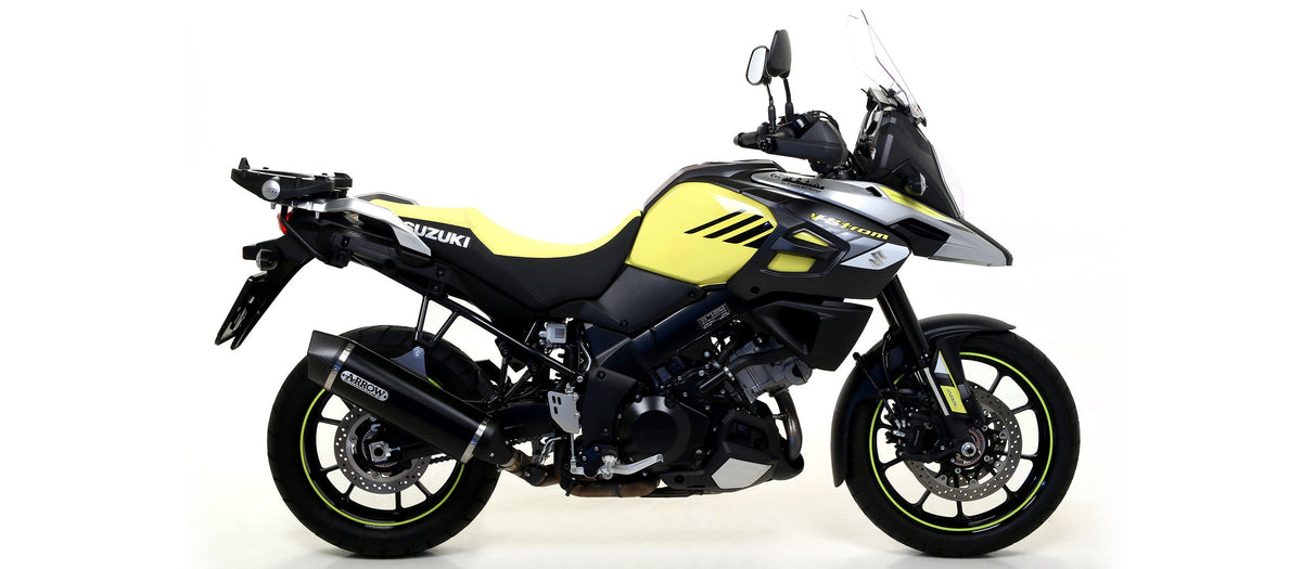 Arrow Maxi Race-Tech Aluminium "Dark" Slip On with Carbon End Cap - Suzuki V-strom 1000/DL1050 V-Strom 1050
