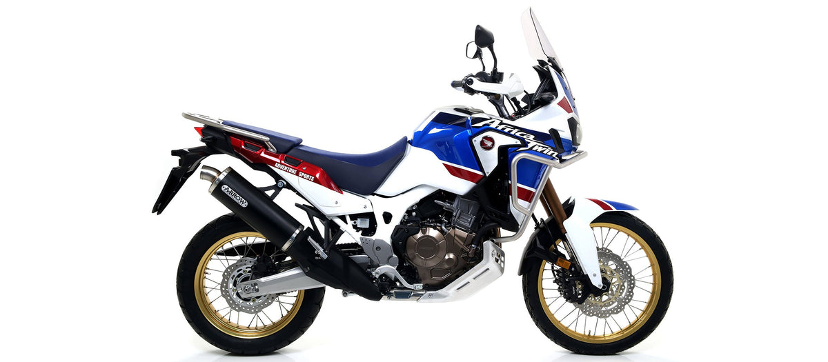 Arrow Maxi Race-Tech Approved Aluminium "Dark" Slip On - Honda Africa Twin DCT/CRF1000L Africa Twin