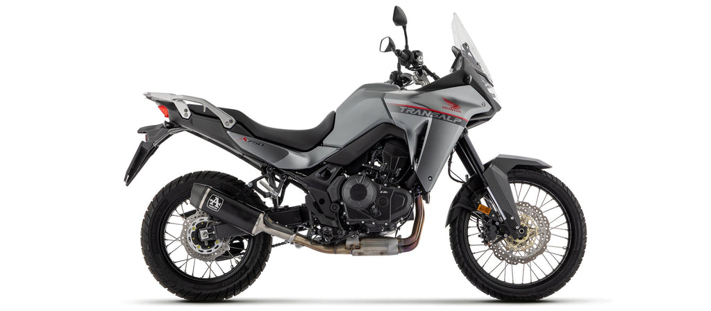 Arrow Indy Race Aluminium "Dark" Slip On with Carbon End Cap - Honda XL750 Transalp