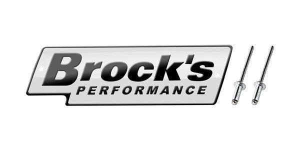 Brock's Performance Logo Plate 5.5in White w/ Black Letters (Includes Rivets)