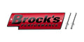 Brock's Performance Logo Plate 5.5in Red w/ Black Letters (Includes Rivets)