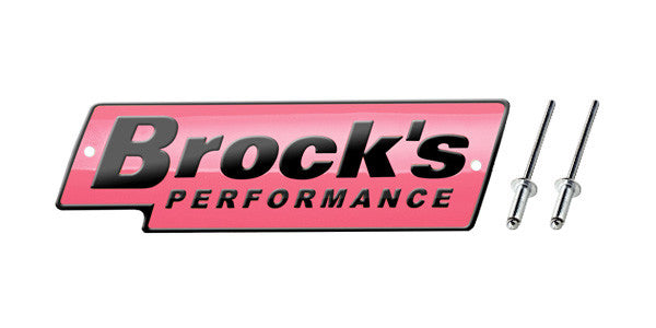 Brock's Performance Logo Plate 5.5in Pink w/ Black Letters (Includes Rivets)