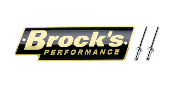 Brock's Performance Logo Plate 5.5in Black w/ Gold Letters (Includes Rivets)