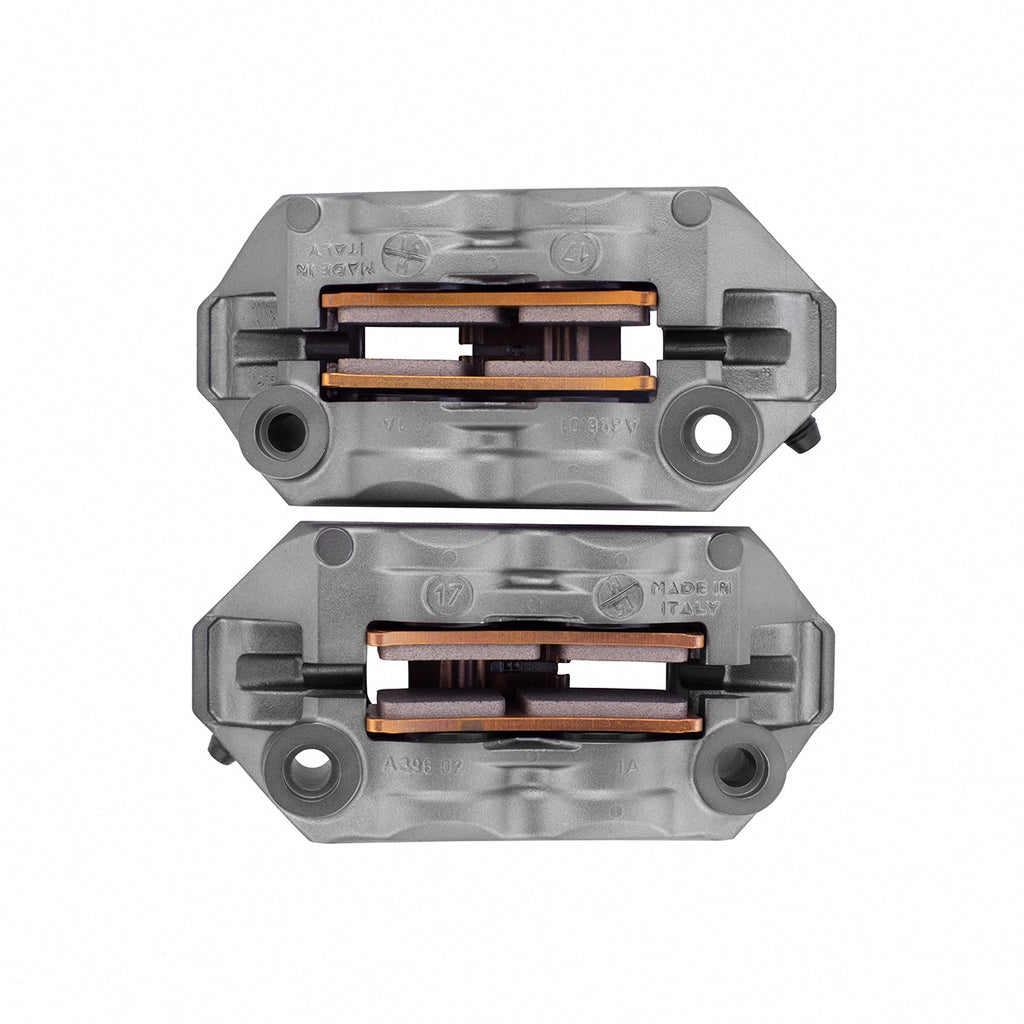 Brock's Performance Brembo M4 Front Caliper Set (108mm Radial) Titanium Grey