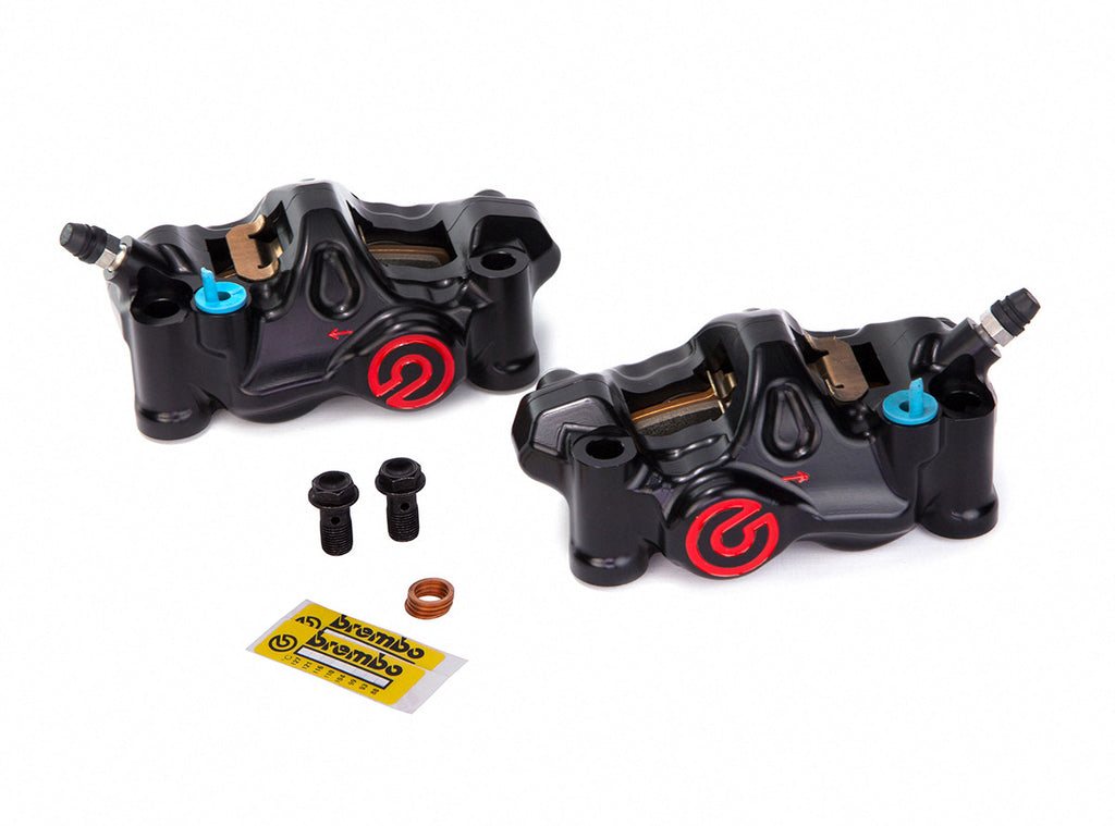 Brock's Performance Brembo .484 Café Front Caliper Set (108mm Radial) Anthracite Black
