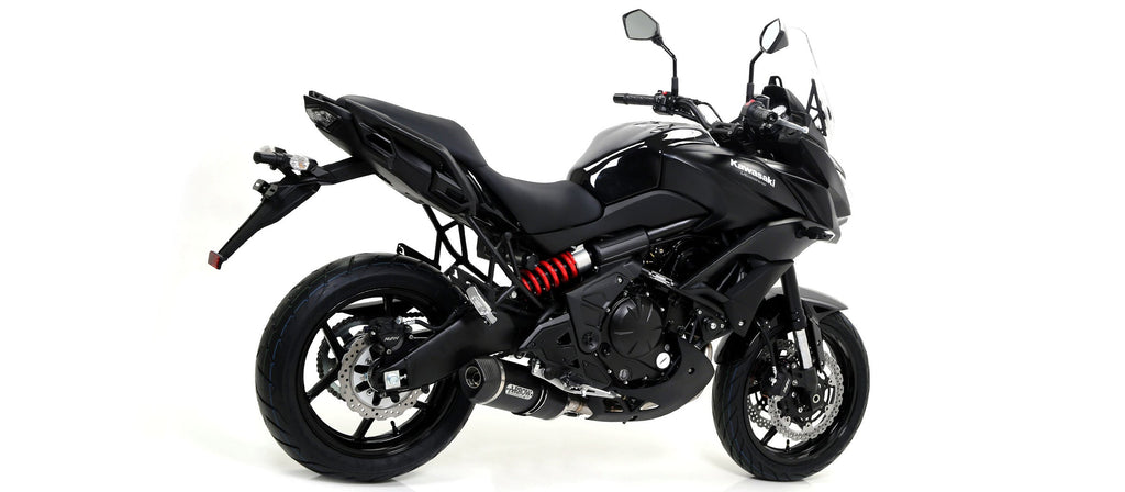Arrow Race-Tech Approved Aluminium "Dark" Slip On with Carbon End Cap - Kawasaki Z650/Versys 650