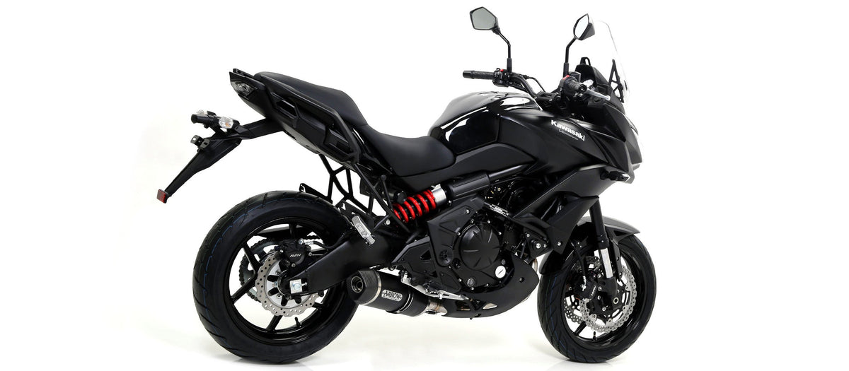 Arrow Race-Tech Approved Aluminium "Dark" Slip On with Carbon End Cap - Kawasaki Z650/Versys 650