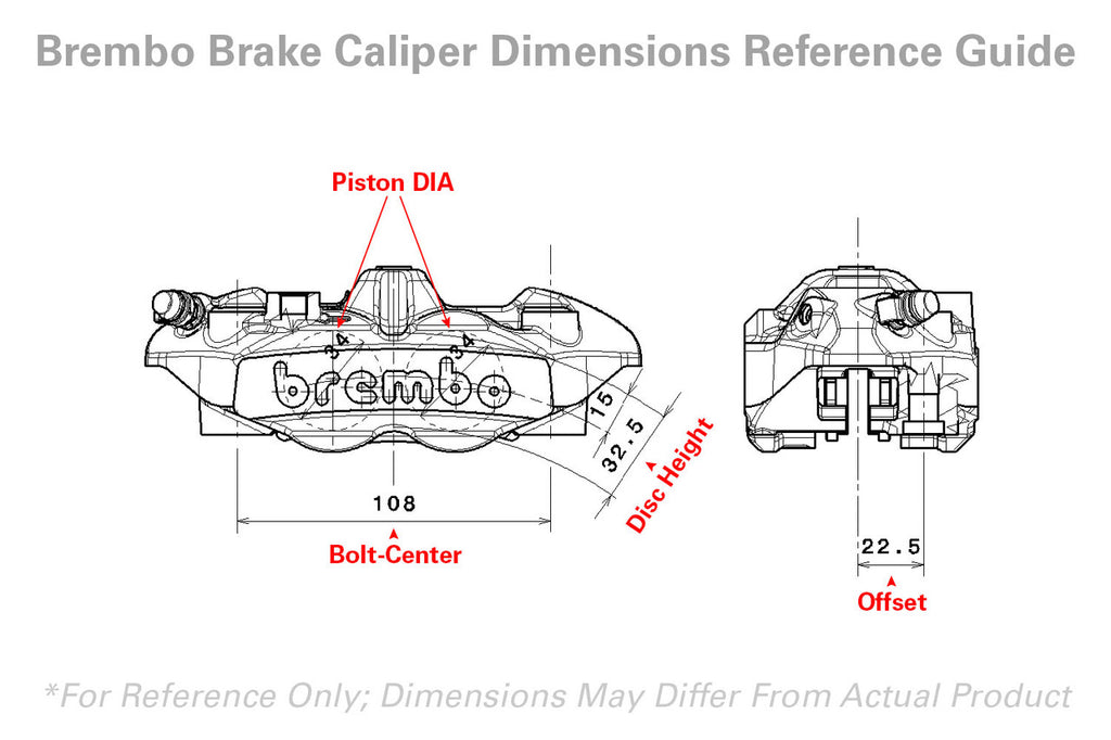 Brock's Performance Brembo GP4-RX Front Caliper Set (108mm Radial) Nickel Plated
