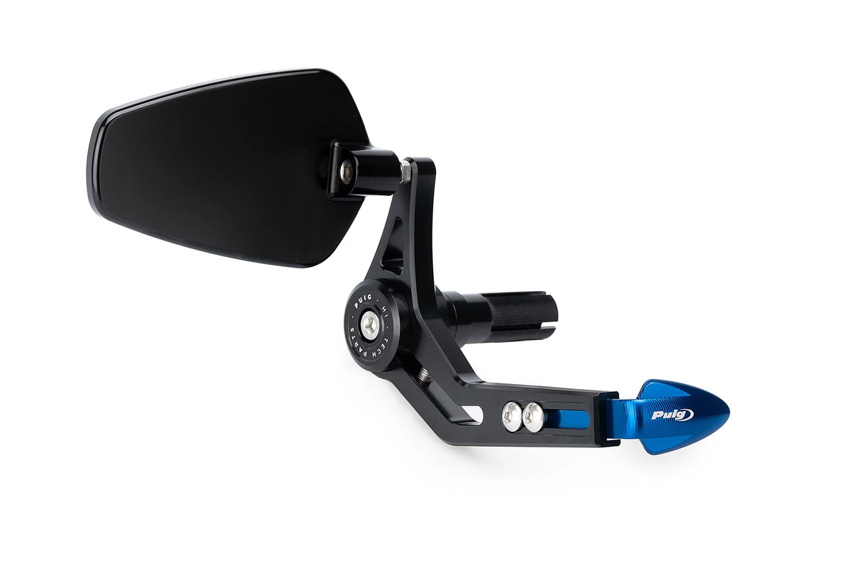 Puig Brake Lever Protector with Rearview Mirror Pro - Universal Brake Lever Protector with Rearview Mirror Pro