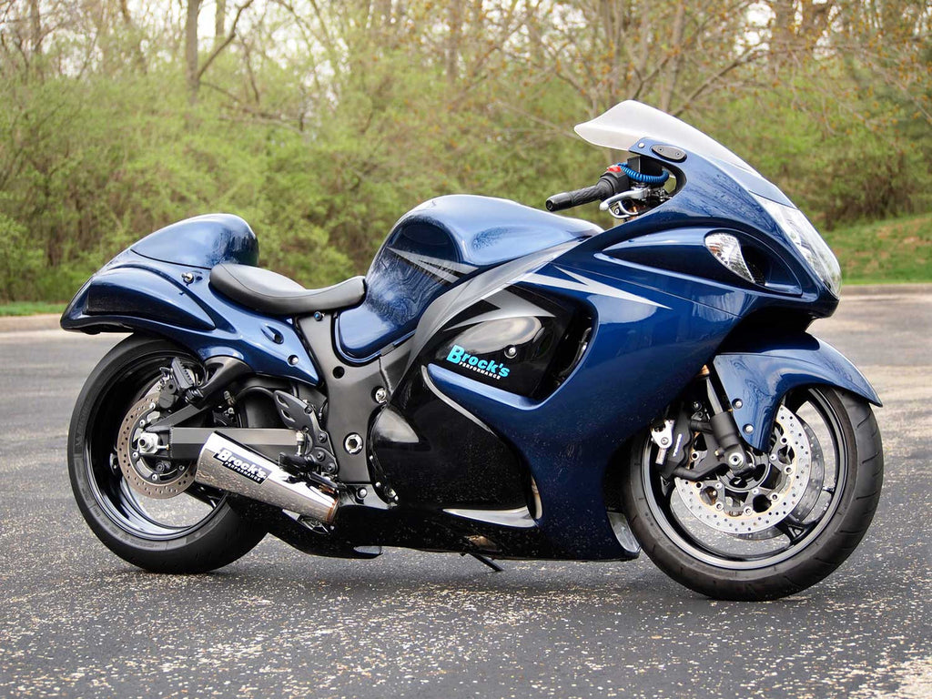 Brock's Performance Alien Head 2 Full System 14" Muffler Suzuki Hayabusa (99-26)