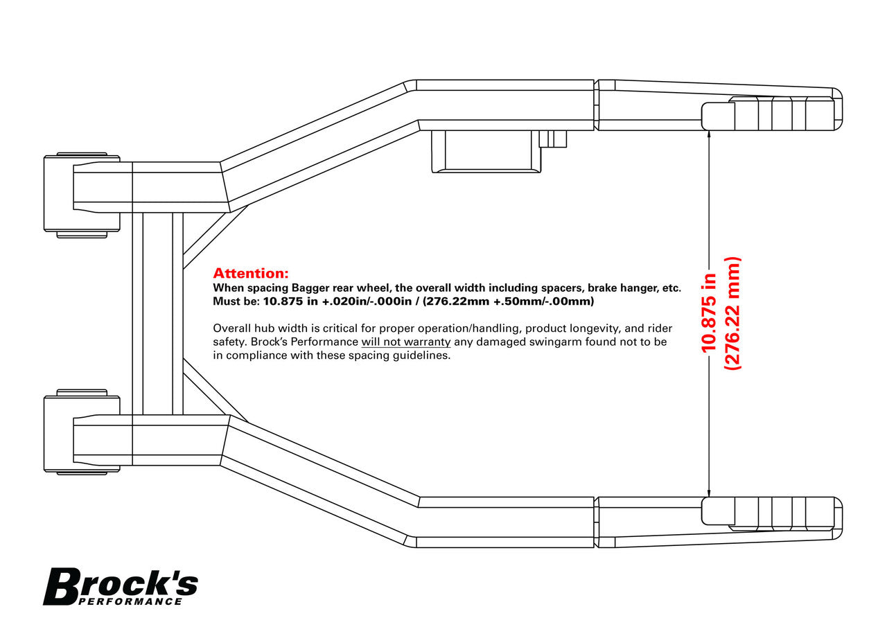 Brock's Performance Performance Bagger Swingarm (Black) for Harley-Davidson Touring Models (09-26)