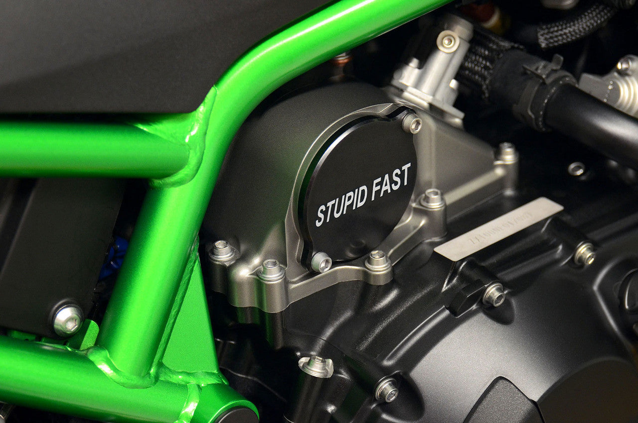 Brock's Performance Supercharger Sprocket Cover "Stupid Fast" Z H2 (20-26), Ninja H2 (15-26), and Ninja H2 SX / SE / SE+ (18-26)