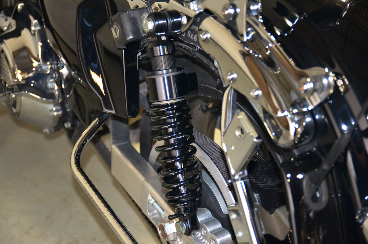 Brock's Performance 12.85in Bitubo WME22V3 Rear Shock Set Black w/ Remote Adjustable Preload H-D Touring (14-20)