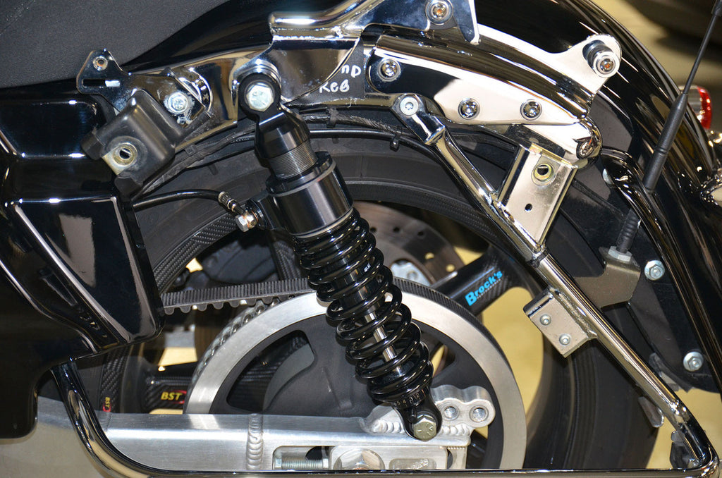 Brock's Performance 12.85in Bitubo WME22V3 Rear Shock Set Black w/ Remote Adjustable Preload H-D Touring (14-20)