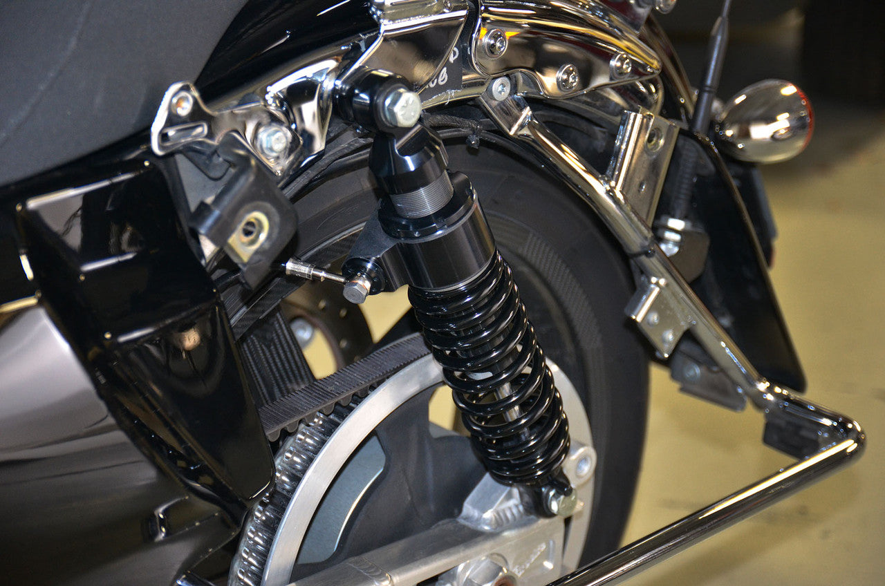 Brock's Performance 12.85in Bitubo WME22V3 Rear Shock Set Black w/ Remote Adjustable Preload H-D Touring (14-20)