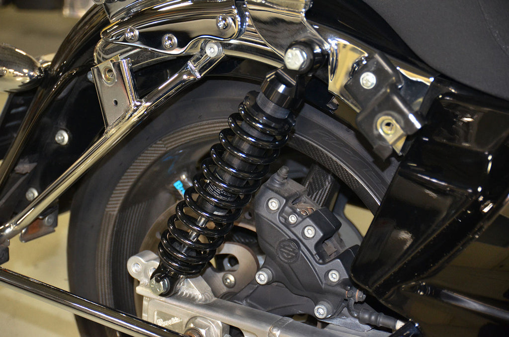 Brock's Performance 12.85in Bitubo WME22V3 Rear Shock Set Black w/ Remote Adjustable Preload H-D Touring (14-20)