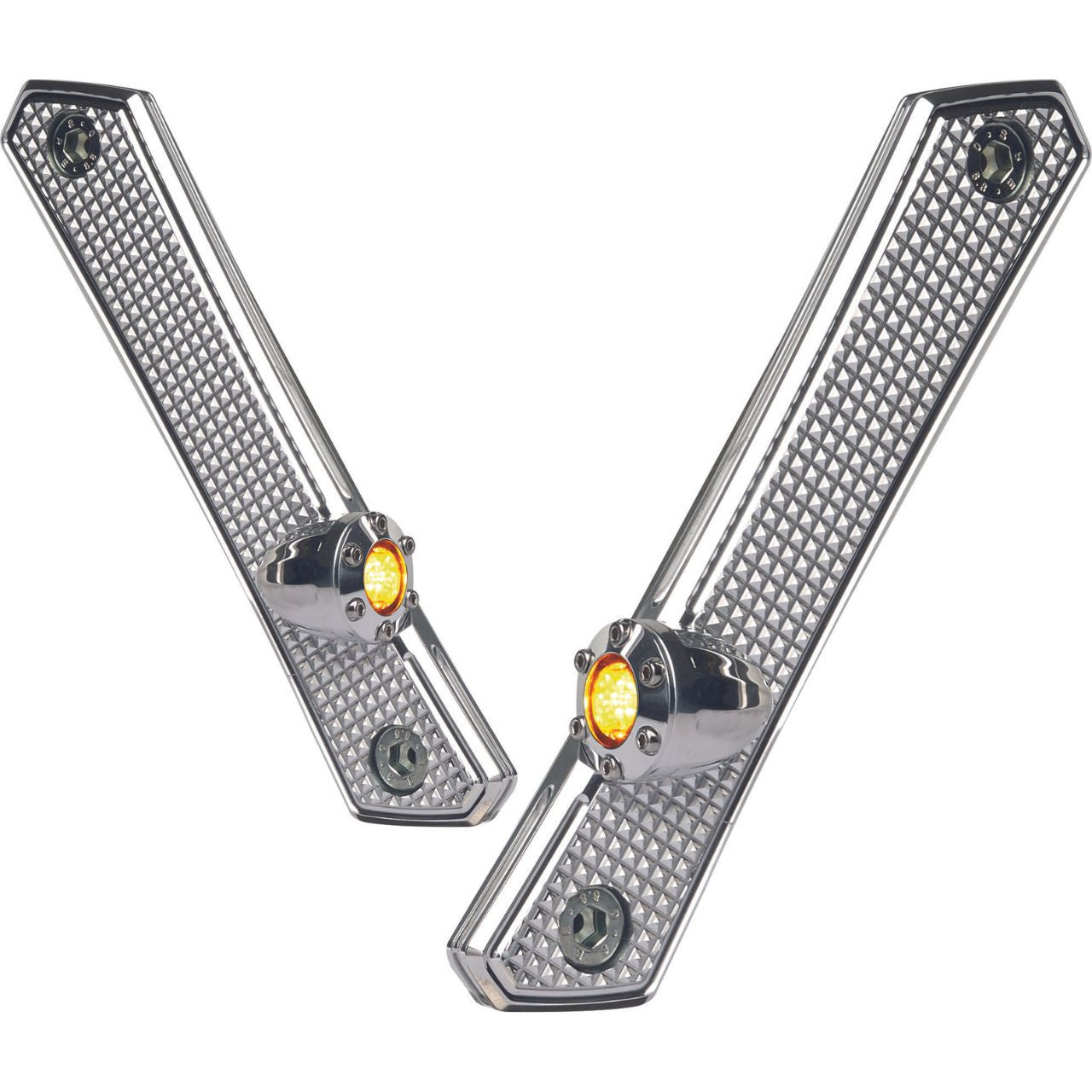 Brock's Performance Diamond Front Turn Signals Chrome Touring Models (94-23)