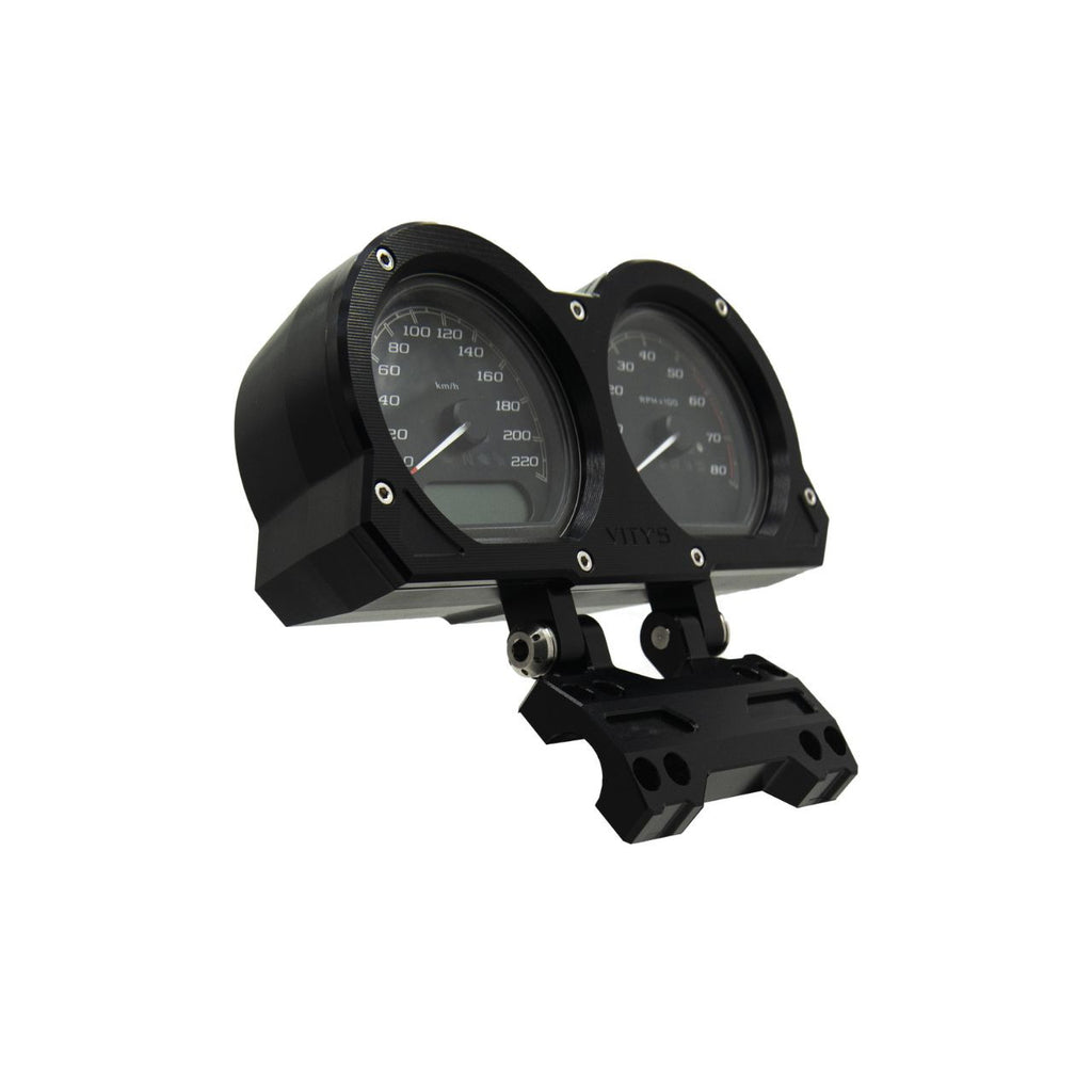 Brock's Performance Adjustable Billet Dual Gauge Housing Black Road Glide (15-24)
