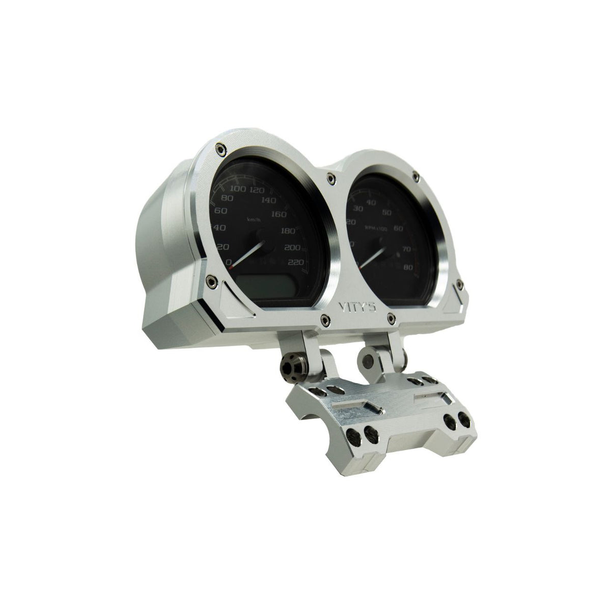 Brock's Performance Adjustable Billet Dual Gauge Housing Silver Road Glide (15-24)