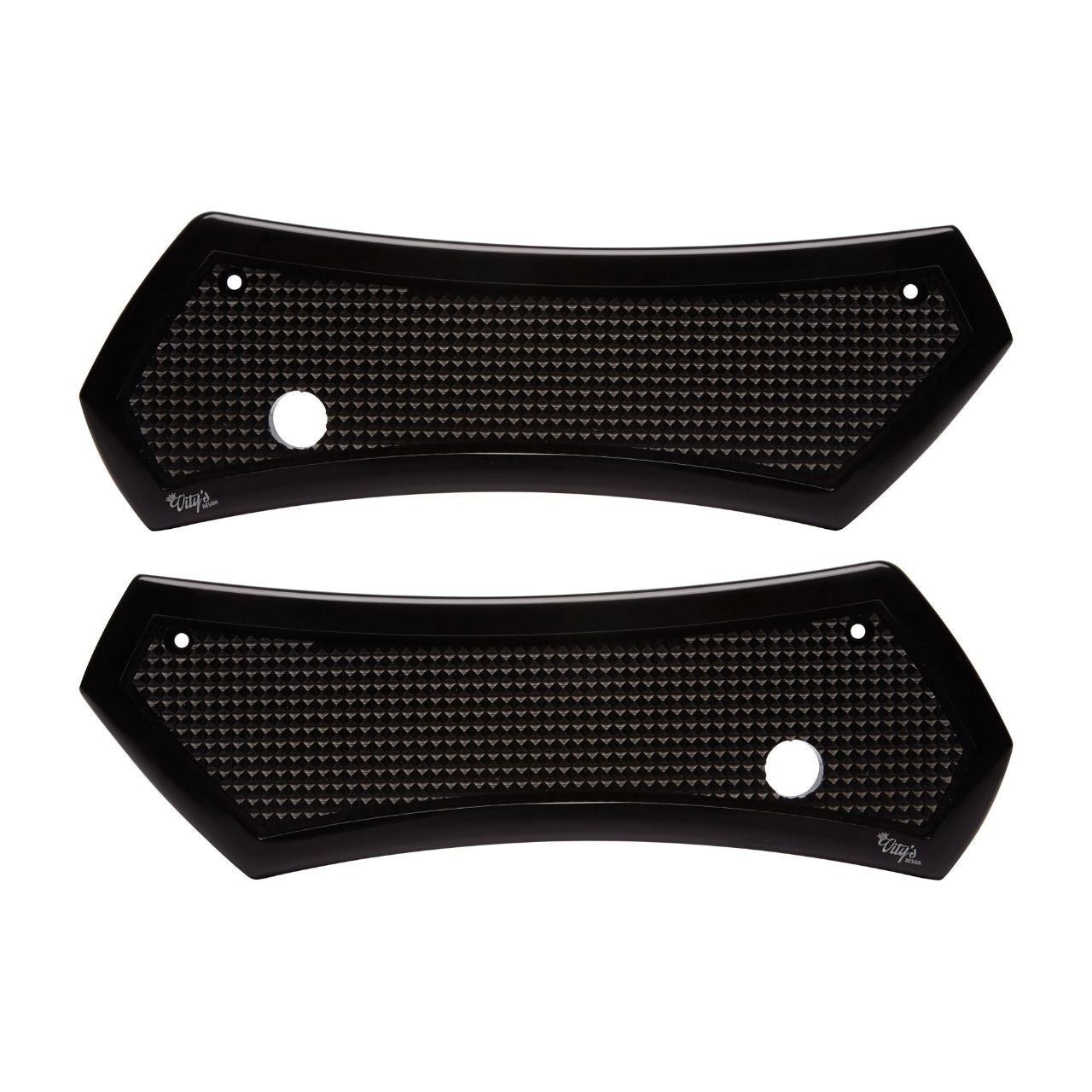 Brock's Performance Diamond Saddlebag Latch Covers Black Touring Models (93-13)