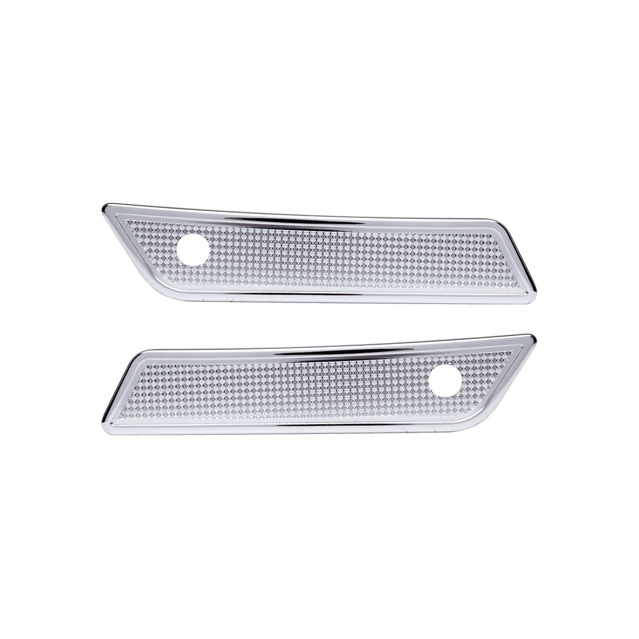 Brock's Performance Diamond Saddlebag Latch Covers Chrome Touring Models (14-23)