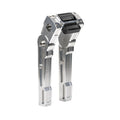Brock's Performance Adjustable 8in Riser Silver for 1in Bar Clamp with Digital Gauge Housing (See Fitment)