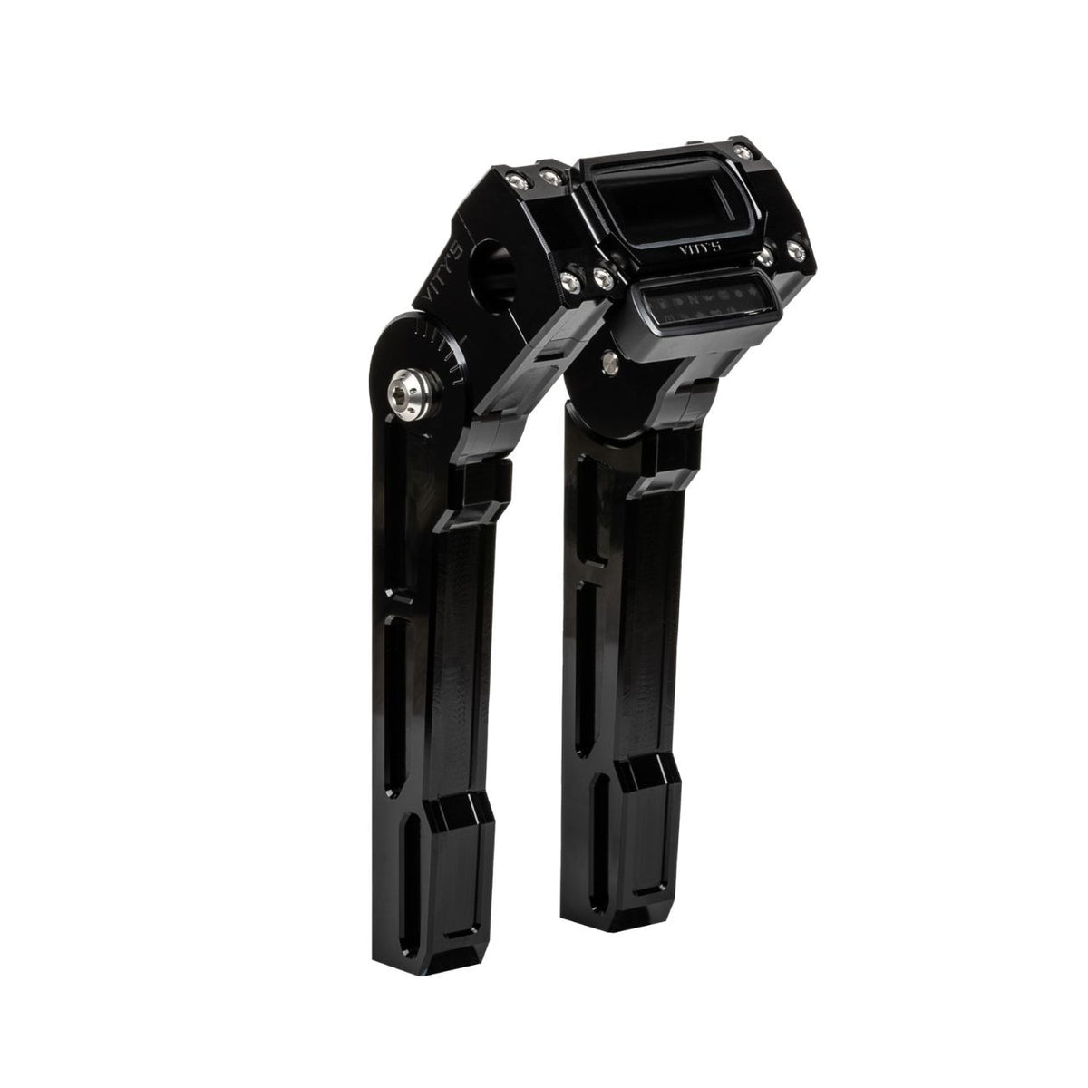 Brock's Performance Adjustable 10in Riser Black for 1-1/8in Bar Clamp with Digital Gauge Housing (See Fitment)