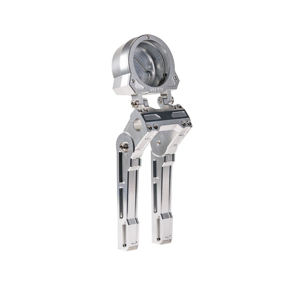 Brock's Performance Adjustable Gauge Housing Silver Low Rider S (22-23), Dyna (See Fitment)