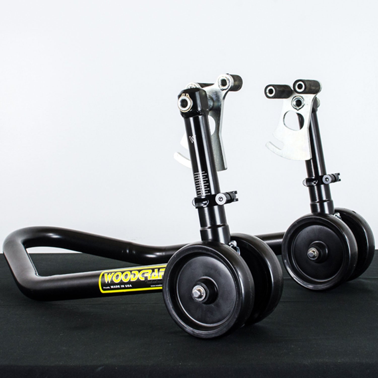 Woodcraft Adjustable Front Under Fork Stand — Dual Radial Mounted Calipers