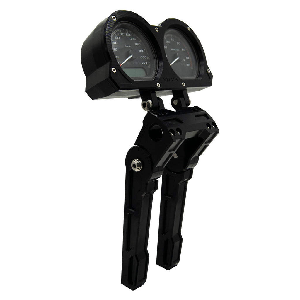 Brock's Performance Adjustable Billet Dual Gauge Housing Black Low Rider S (20-21), Lowrider (18-20), Dyna