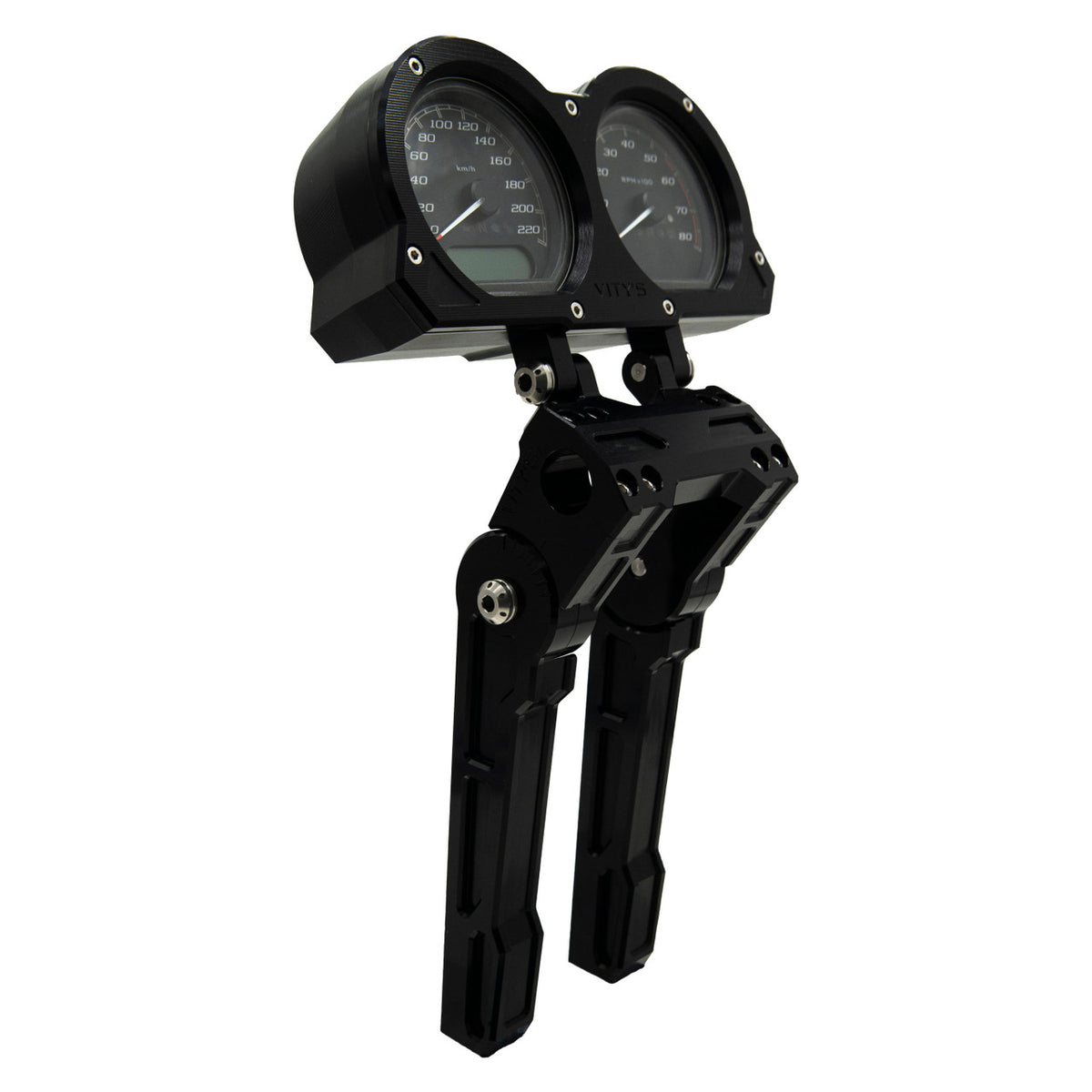 Brock's Performance Adjustable Billet Dual Gauge Housing Black Low Rider S (20-21), Lowrider (18-20), Dyna