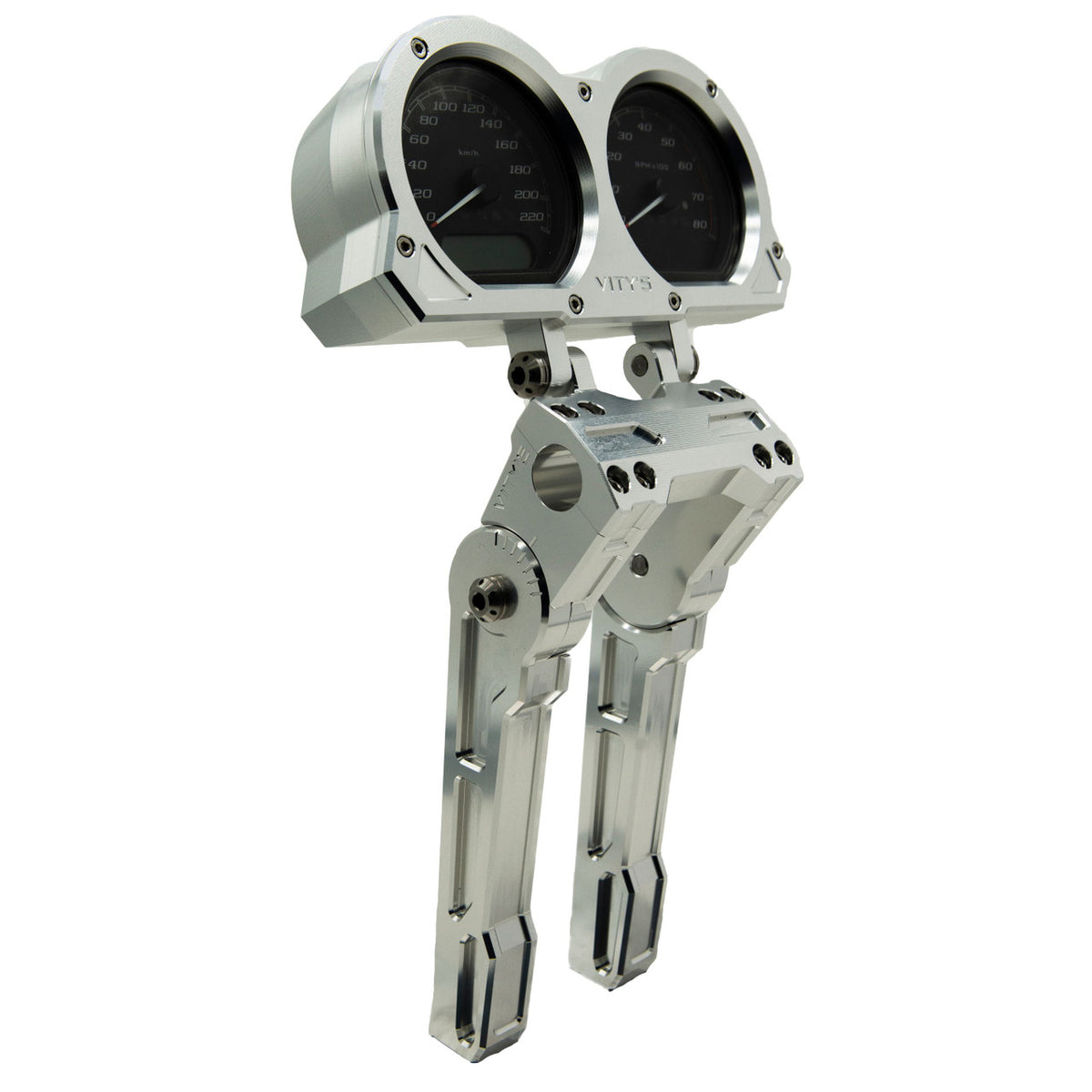 Brock's Performance Adjustable Billet Dual Gauge Housing Silver Road Glide (15-24)