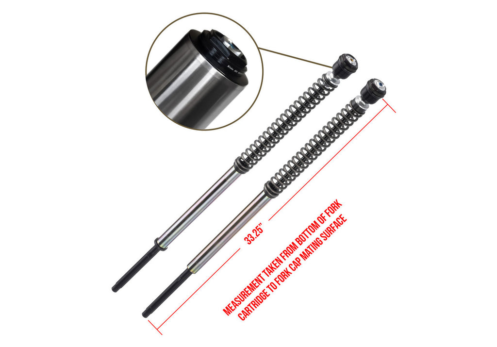 Brock's Performance Bitubo Front 49mm Shock Cartridges Extended 2in - H-D Low Rider S (16-17)