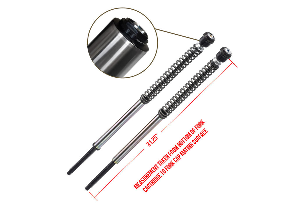 Brock's Performance Bitubo Front 49mm Shock Cartridges Extended 2in - H-D Dyna (06-17)