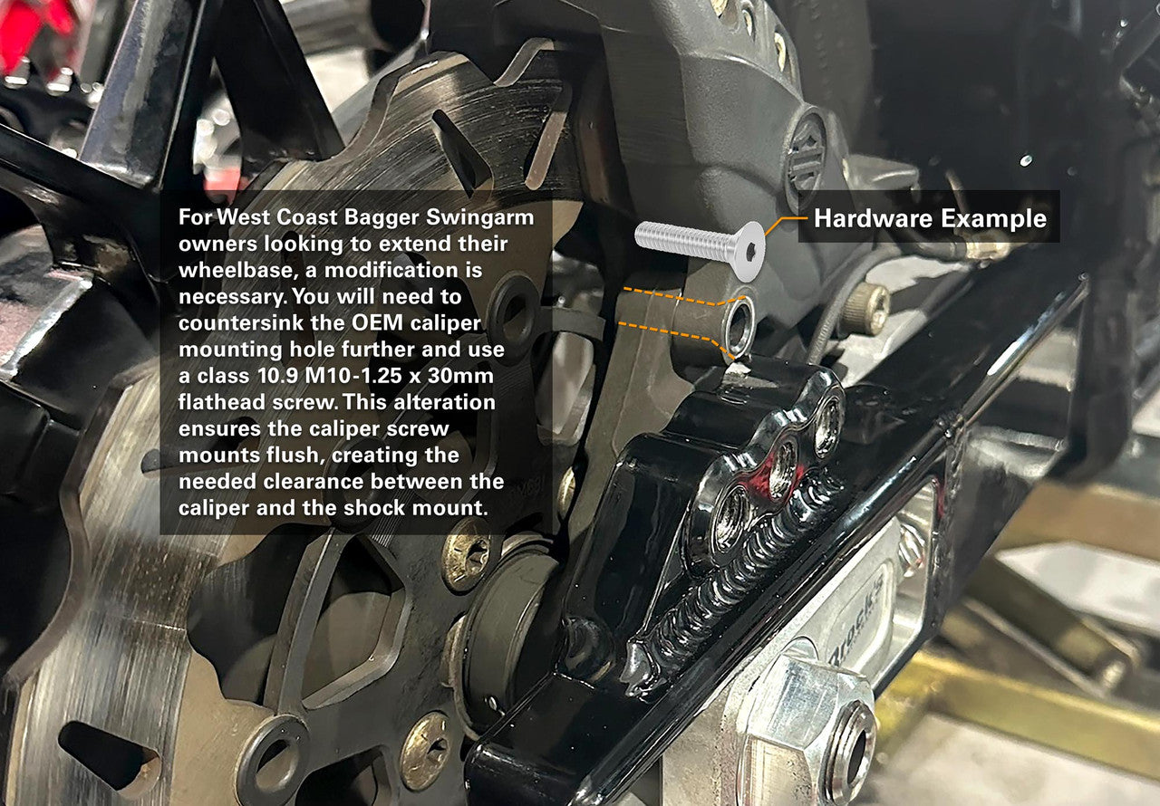 Brock's Performance West Coast Bagger Swingarm (Burnished) for Harley-Davidson Touring Models (09-26)