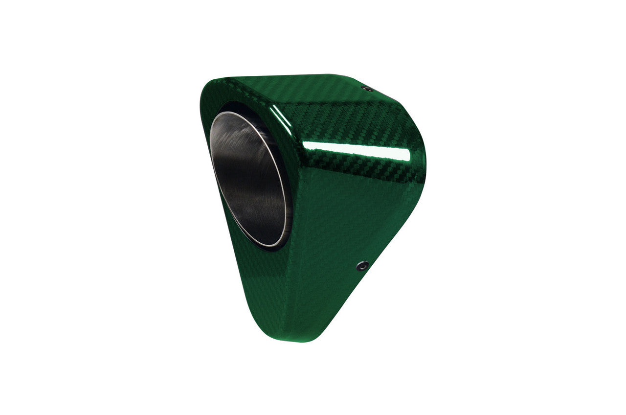 Brock's Performance Replacement Penta-Carbon Exhaust Green Endcap (Includes Rivets)