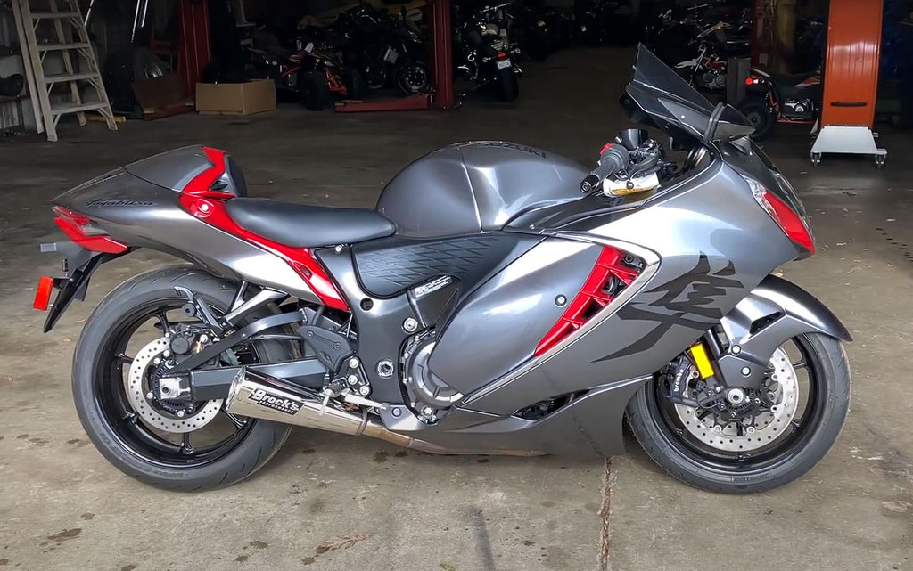 Brock's Performance Alien Head 2 Full System 14" Muffler Suzuki Hayabusa (22-26) Polished