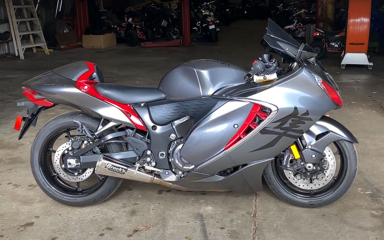 Brock's Performance Alien Head 2 Full System 14" Muffler Suzuki Hayabusa (22-26) Polished