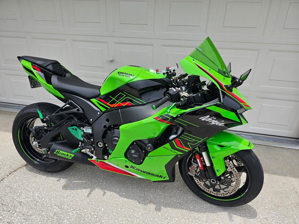 Brock's Performance Alien Head 2 Full System Black 14" Muffler ZX-10R/RR (21-26)