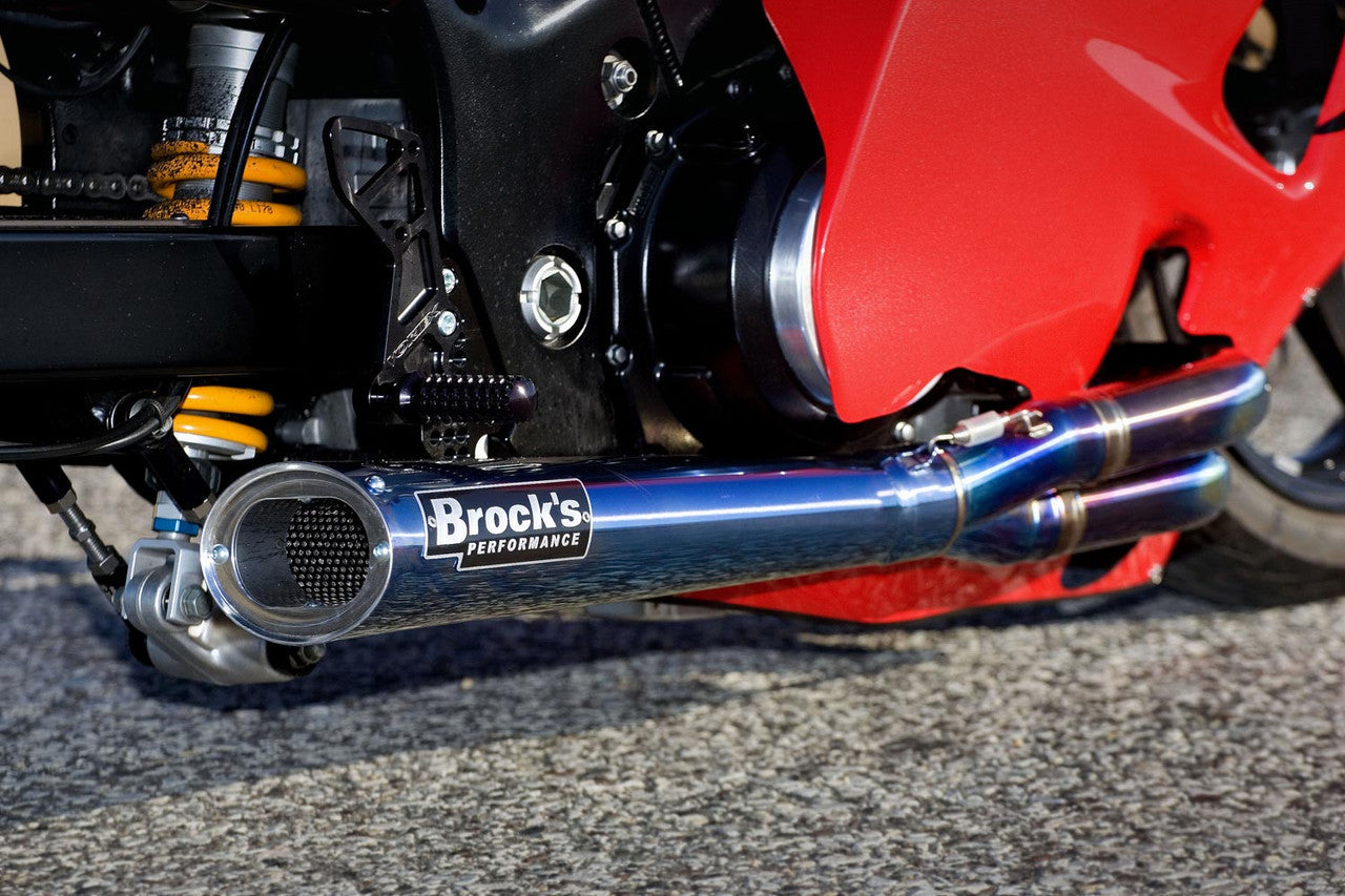 Brock's Performance TiWinder Blue Full System w/ 18" Muffler Race Baffle Suzuki Hayabusa (99-26)