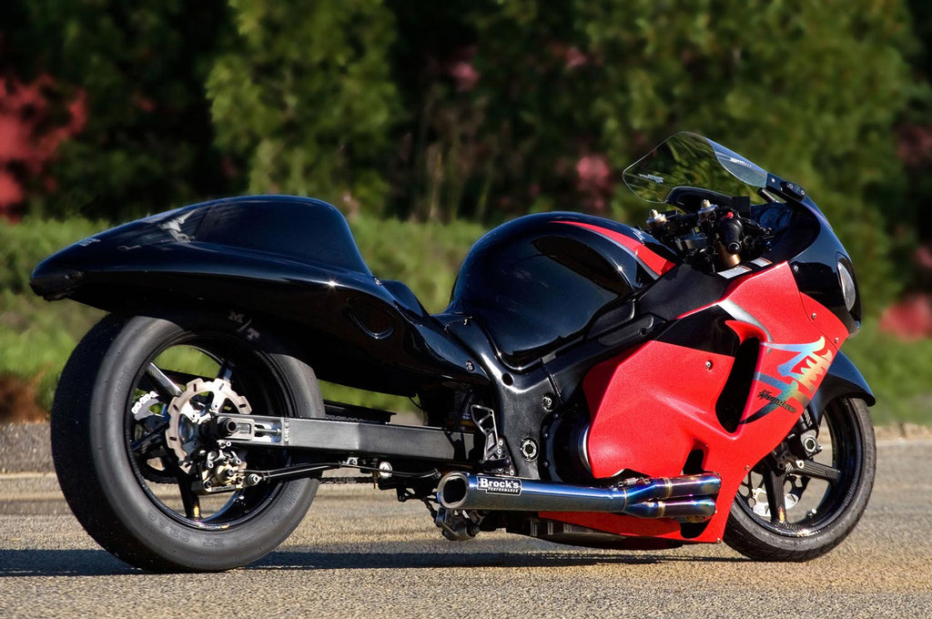 Brock's Performance TiWinder Blue Full System w/ 18" Muffler Race Baffle Suzuki Hayabusa (99-26)